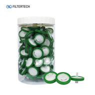 Filtertech PES Syringe Filters, 25 mm Diameter, 0.45 um Polyethersulfone Membrane, 100-Pack with PP Housing and Printed Outer Ring for High-Flow Laboratory Filtration, Low Protein Binding, Protein Recovery, Nucleic Acid Sample Prep and Cell Culture Media.
